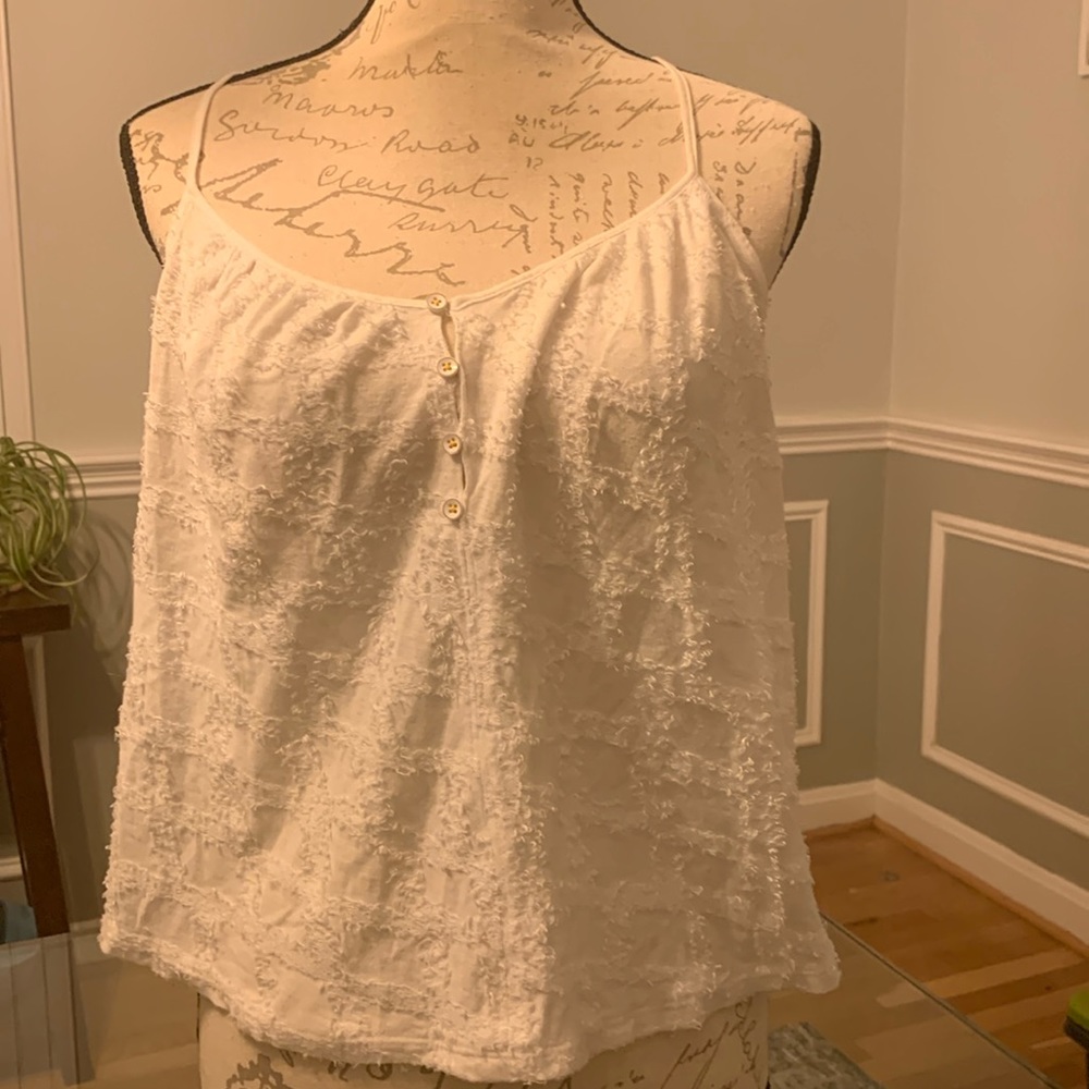 Anthro white tank with subtle texture size small